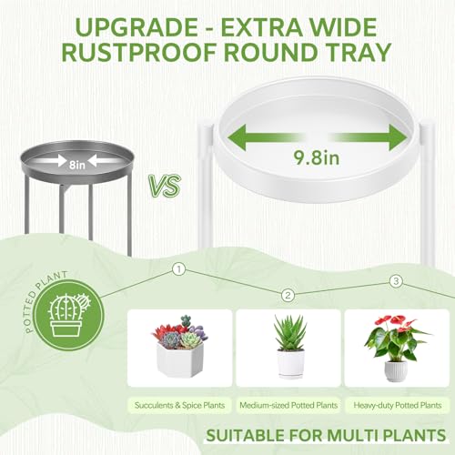 iDavosic.ly 5 Tier Large Plant Stand Indoor with 10 Inch Wide Tray, Tiered Corner Metal Outdoor Flower Display Holder Shelf, Folding Tall Rack for Patio Porch Living Room, White - color: White, size: 5 Tiers