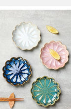 JAMEND CLXP Lotus Ring Holder Dish Small Indoor Ash Tray, Ceramic Dessert Plate Trinket Jewelry Holder Organizing Necklace Earrings for Parents Friends Sister, Blue. All Jewelries Are NOT Included. - color: Deep Blue-Round