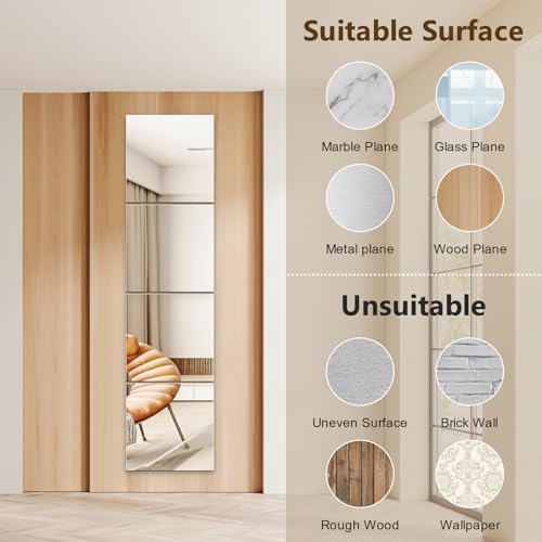 Shiftshade Mirror Wall Full Length,12X14 Inch Unbreakable Mirror Tiles for Bedroom Home Gym Door, Acrylic Mirror Full Body Shatterproof Mirror Stickers for Walls,Mirror Sheets (4pcs) - size: 12x14inchx4pack