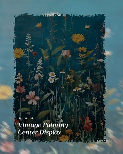 HUARCEY Framed Canvas Wall Art Vintage Decor, Wildflowers Picture Decor, Rustic Vintage Neutral Canvas Paintings Retro Table Desk Pictures for Bedroom Living Room, 12x16Inch - color: Blue Wildflowers, size: 16"L x 12"W