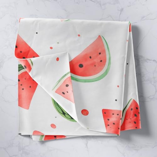 Manfei Watermelon Kids Tapestry,Summer Tropical Fruits Rustic Wall Tapestries,Boys Girls Room Decor,Hand Drawn Watercolor Watermelon Wall Hanging,Red Green Home Wall Decor,Small 51.2 x 59.1 Inches - color: Watermelon, size: Small