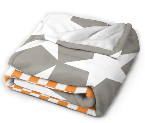HGOD DESIGNS Tennessee Throw Blanket Ultra Soft Warm All Season Tennessee Orange Grey Star Flag Decorative Fleece Blankets for Bed Chair Car Sofa Couch Bedroom 40"X50" - color: Tennessee, size: 40x50 inch
