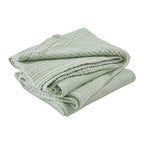EMME Cotton Muslin Large Throw Blanket Couch Breathable Gauze Soft Lightweight Bed Blankets Adults (Heather Sage Green, 50"x70") - color: 09 - Sage Green, size: Large Throw (50" X 70")