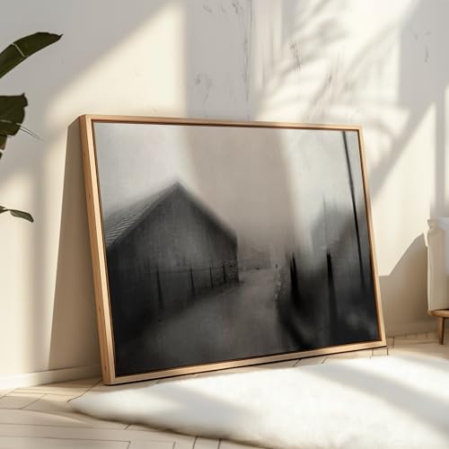 Monem Art Walking Down a Foggy Road Print - A New False Reality Poster - Landscape Art - Monochrome Office or Living Room Decor - 12x16 Unframed Wall Art by Adam Dauria - color: Style-05, size: 12"L x 16"W