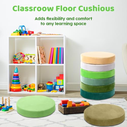 GlikCeil 8 Pcs Round Floor Pillow Cushions for Kids Classroom 15'' Soft Flexible Seating Chair Floor Seats for Reading Corner Playroom - Winter & Spring School Supplies (Forest Friends Collection) - color: Forest Friends Collection