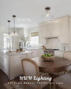 Pendant Lights Kitchen Island, HWH Kitchen Island Lighting for Bathroom, Dining Room, 1-Light Hanging Lights Fixtures with Clear Floral Glass, Oil-Rubbed Bronze Finish, 5HJX110MIL ORB - color: Oil-Rubbed Bronze