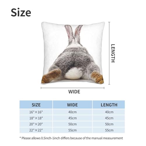 Easter Bunny Throw Pillow Covers 18 X 18 Inch Set of 2 Pillow Cases Decoration Cushion Cover for Sofa Bedroom Living Room Outdoor - color: Easter Bunny