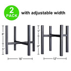YueTong 2 Pack Indoor Plant Stand for Large Plants, Outdoor Plant Stands Fits 12-16 inch Pot,Adjustable Metal Heavy Duty Planter Stand(Matte Black) - size: 12-16" 2pack
