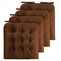 ELFJOY 4 Pack Chair Cushions for Dining Chairs Chair Pads Cushion for Kitchen Office Tufted Square Seat Cushion with Ties (U Shape Coffee) - color: U Shape Coffee