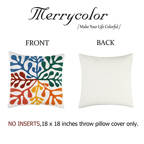 Merrycolor Boho Abstract Matisse Throw Pillow Covers 18x18 Soft Tufted Colorful Pillow Covers Mid Century Aesthetic Art Modern Boho Pillows Decorative Throw Pillow Case for Couch Living Room Bed - color: Matisse, size: 18" x 18" (Pack of 1)