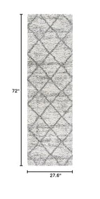 SAFAVIEH Hudson Shag Collection Runner Rug - 2'3" x 6', Grey & Beige, Modern Trellis Design, Non-Shedding & Easy Care, 2-inch Thick Ideal for High Traffic Areas in Living Room, Bedroom (SGH281J) - color: Grey/Beige, size: 2'3" x 6' (Runner)