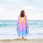 Large Microfiber Boho Mandala Beach Towel Round Bohemian Beach Blanket Hippie Indian Throw Blanket Beach Tapestry Thick Sand Free Quick Dry Yoga Picnic Mat Wall Decor Circle Tablecloth,59'',Aqua Blue - color: Aqua Blue Mandala