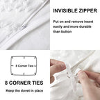 Oli Anderson Tufted Duvet Cover Queen Size, Soft and Lightweight Duvet Covers Set for All Seasons, 3 Pieces Boho Embroidery Shabby Chic Bedding Set (White, Queen, 90" x 90") - color: White, size: Full/Queen(90"×90")