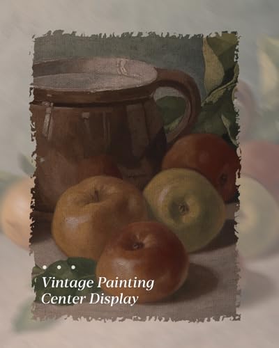 HUARCEY Gold Framed Vintage Wall Art for Living Room, Harvest Apples Still Life Oil Painting Artwork Shelf Decor Abstract Wall Pictures Prints, Farmhouse Fruit Room Decor Bedroom Kitchen Bathroom - color: Apple, size: 16"L x 12"W