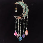 Green Agate Dream Catchers with Crystal Tree of Life Gemstone Dream Catchers Natural Gem Agate Wall Hangings Room Dreamcatchers Decor (Green) - color: Green