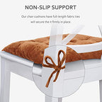 ELFJOY 4 Pack Chair Cushions for Dining Chairs Chair Pads Cushion for Kitchen Office Tufted Square Seat Cushion with Ties (16" Coffee Velvet) - color: Coffee Velvet