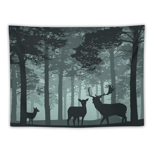 ZhiRain Rustic Forest Tapestry Wall Hanging Retro Farmhouse Cabin Lodge Tree Hunting Deer Vintage Country Tapestries Home Decor for Living Room Bedroom Apartment Dorm 30"x40" - color: Cabin-23, size: 30"L x 40"W