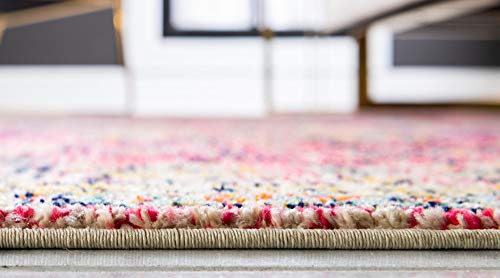 Rugs.com El Paso Collection Rug – 8 Ft Round Pink Medium Rug Perfect for Kitchens, Dining Rooms - color: Pink 2, size: 8' Round