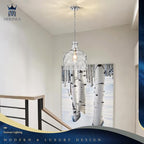 Farmhouse Pendant Light – Hand-Blown Clear Hammered Glass Shade, Chrome Finish, Adjustable Chain Hanging Fixture for Kitchen Island, Dining Room & Hallway, 15" H x 12" D - color: Chain Chrome
