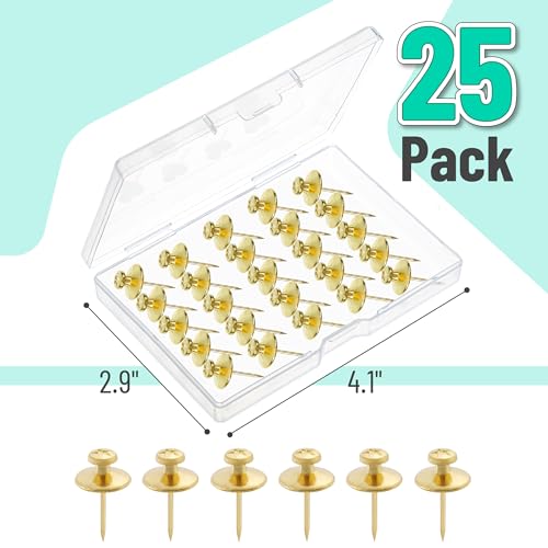 Mr. Pen- Double Headed Picture Nails, 25 Pack, Gold, Tacks for Wall Hangings, Pins, Thumb Tacks, Picture Hangers - color: Gold, size: 25 Pack