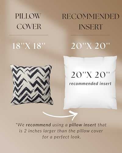 Woven Jacquard Throw Pillow Cover, Pack of 1 Geometric Pattern Textured Decorative Cushion Covers for Sofas, Couches, Fade Resistant Pillow for Sofa & Couch, Havana, Black-White, 18x18 Inch - color: Black & White