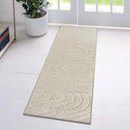 LUXE WEAVERS Modern Geometric Wave Cream 2x8 Area Rug - color: Cream, size: 2' x 8' (Runner)