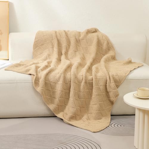 bearberry Super Soft & Fuzzy Minky Throw Blanket Lightweight All-Season - Diamond Stitch Plush Fleece for Couch, Bed, Sofa | Machine Washable Cozy Gift for Women, Men, Home (Camel, 50”x60”) - color: Argyle Knit Camel, size: Throw(50″x60″)