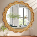 RiteSune Round Mirror 30 Inch, Farmhouse Wall Decor, Large Rustic Circle for Living Room, Bathroom, Entryway