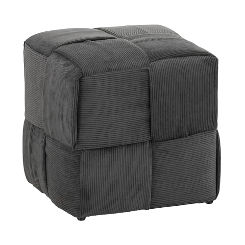 Pouf Ottoman Foot Rest Soft and Comfortable Square Ottoman Square Corduroy Woven Design Sofa Stool (Gray, 1) - color: Grey