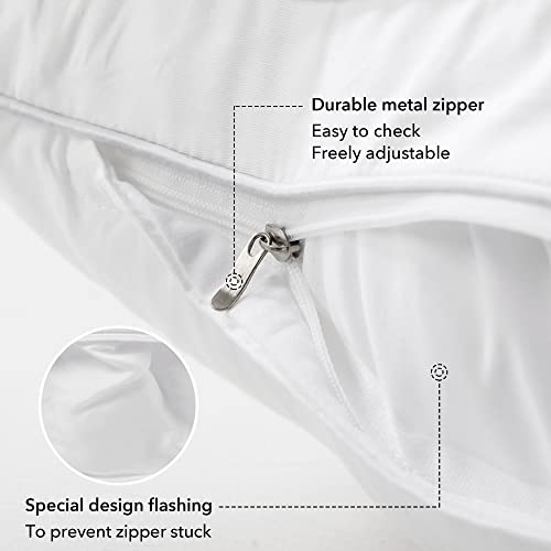 FAVRIQ 18 x 18 Pillow Inserts (Set of 2) - 18 Inch Square Interior Sofa Throw Pillow with 100% Cotton Cover - Decorative Pillow Insert Pair - White Couch Pillow - size: 18x18 Inch