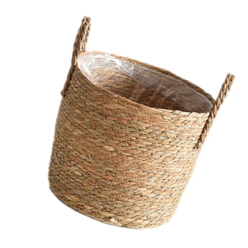 Straw Flower Pots, Plant Baskets Indoor, Basket Planter, Versatile Rattan Grass Woven Flower Planter, Plant Pot for Living Room Balcony Garden Decoration,Indoor & Outdoor - color: Xxl
