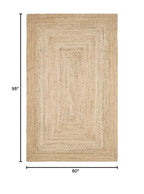 SAFAVIEH Natural Fiber Collection Area Rug - 5' x 8', Natural & Ivory, Handmade Farmhouse Boho Coastal Rustic Jute, Ideal for High Traffic Areas in Living Room, Bedroom (NF885B) - size: 5' x 8' (Rectangular)