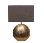 Cruiser’s Caché 19" Modern Metal Table Lamp, Antique Gold Finish with Handloomed Dark Khaki Rectangular Lampshade - style: Modern Metal