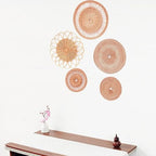 LEIQI Handwoven Rattan Round Flat Wall Basket Nordic Styles Artisanal Weave Hanging Wall Decors for Living Room - size: B