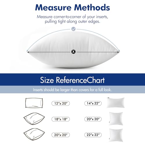 MIULEE 14x22 Pillow Inserts (Set of 2) -Decorative Throw Pillow with 100% Cotton Cover Rectangle for Sofa Couch - size: 14x22 Inch