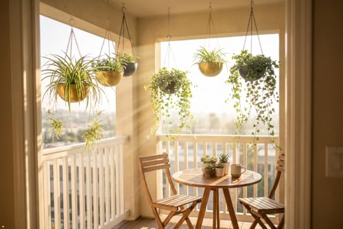 Set of 1 Metal Hanging Planters for Indoor Outdoor Plants,Round Hanging Baskets Large Flower Pots with Chain,Basket for Plant No Holes,Modern Storage Baskets for Garden Home Porch Decor (Gold-7") - color: Gold-7"