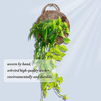 Handmade Woven Hanging Basket,Natural Wicker Handed Storage Basket for Home Garden Wedding Wall as Decorations - size: Medium