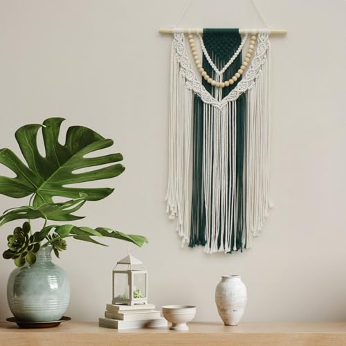 HVEST Macrame Wall Hanging - Handmade Boho Tapestry Wall Art Decor, Bohemian Woven Tapestry Home Decor for Bedroom, Living Room, Nursery, Apartment Aesthetic Wall Decoration