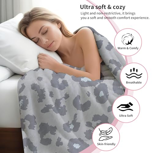 Throw Blanket for Couch, 300GSM Warm Soft Cozy Flannel Blanket, Cute Blanket for All Seasons Bedroom Home Decor Gifts, Luxury Grey Leopard 50x60 Inches - color: Luxury Grey Leopard