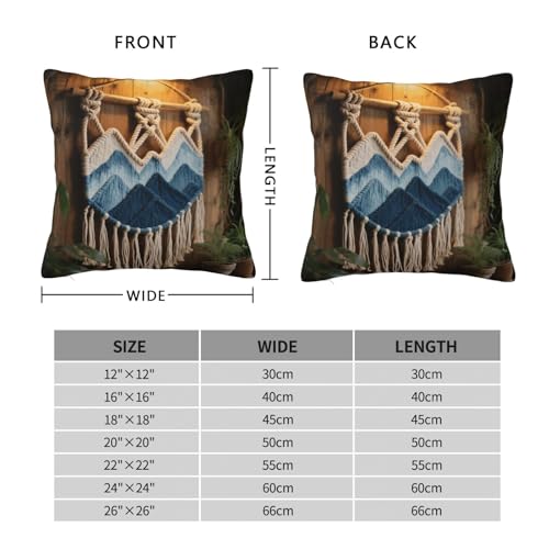 Mountain Dip-Dyed Macrame Plush Throw Pillow Covers 24"X24",Soft Cozy Couch Cushion Covers Decorative Pillow Cases for Holiday Home Bedroom Sofa Decors