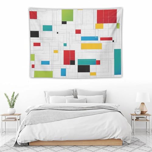 Bohemian Mid Century Tapestry, Abstract Geometric Retro 50S 60S Tapestries Home Decor for Living Room Bedroom Decoration 40in Wx30in H (102×76cm) - color: Bohemian Tapestry-26, size: 40in"Wx30in"H (102×76cm)