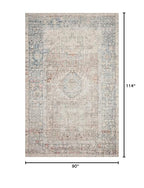 Loloi Chris Loves Julia Jules Collection JUL-07 Natural/Ocean 7'-6'' x 9'-6'', .13" Pile Height, Area Rug - color: Natural / Ocean, size: 7'6" x 9'6" (Rectangular)