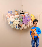 Stuffed Animal Storage Hammock or Net, Large Toy Hammock Net, Macrame Handmade Corner Hanging Plushie Net, Cute Boho Toy Organizer for Nursery, Playroom, Bedroom and Kids Room Decoration - style: C
