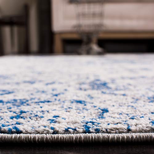 SAFAVIEH Madison Collection Runner Rug - 2'3" x 6', White & Royal Blue, Boho Chic Distressed Design, Non-Shedding & Easy Care, Ideal for High Traffic Areas in Living Room, Bedroom (MAD611C) - color: White/Royal Blue, size: 2'3" x 6' (Runner)