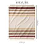 Driftwood Trail Striped Afghan Throw Blanket | Thick & Cozy | Cotton USA Made (73x48) - color: Driftwood Trail