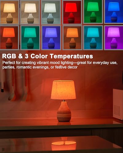 13" H Small Rechargeable Cordless Ceramic Table Lamp with Remote – RGB, Warm White Light, Timer, Dimmer – Battery Operated Lamp with Linen Shade for Patio, Bedroom, Living Room, Dining Table - size: Small-13"H