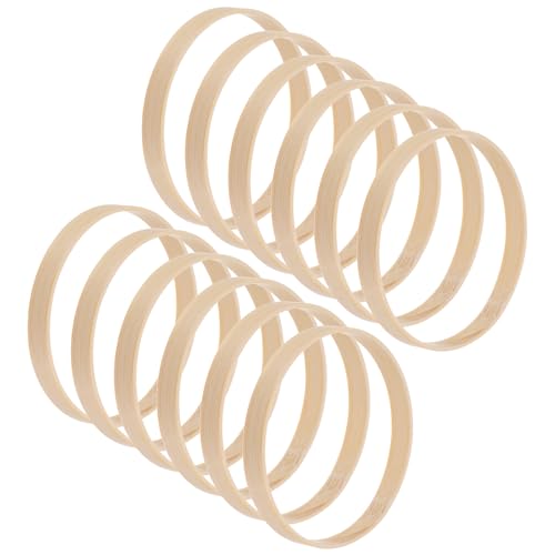 M METERXITY 12 Pack Wooden Bamboo Floral Hoop-3 Inch Craft Wreath Rings, Perfect for DIY Wedding Wreath Decor/Macrame Dreamcatcher/Wall Hanging Crafts - size: 3 Inch
