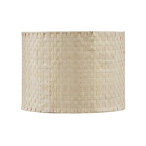 Aspen Creative 31603, Drum Spider Lamp Shade, Natural Palm Leaf, 12" Top x 12" Bottom x 9" Height - color: Palm Leaf