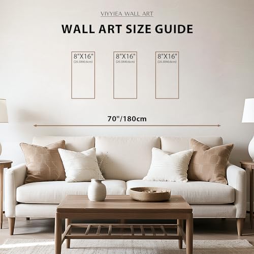 VIYYIEA Boho Solid Wood Carved Wall Art Set of 3, Geometric Minimalist Wooden Home Decor Panels, Handcrafted Solid Wood Wall Hanging for Living Room Bedroom Hallway, 16 x 8 Inch Each (Boho Green) - color: BOHO