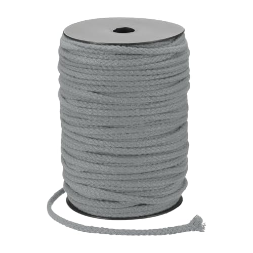 MECCANIXITY Macrame Cord 5mm x 295 ft Handmade Natural Cotton Rope, 8 Strand Twisted Braided Rope Cord for Plant Hanger Wall Hanging Dream Catcher Crafts Home Decoration, Dark Gray - color: Dark Gray